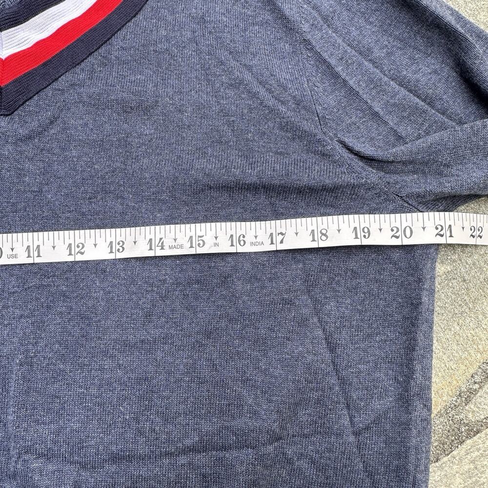 Tommy Hilfiger Sweater Mens Medium Blue Pullover Layering Classic Varsity - Picture 6 of 9